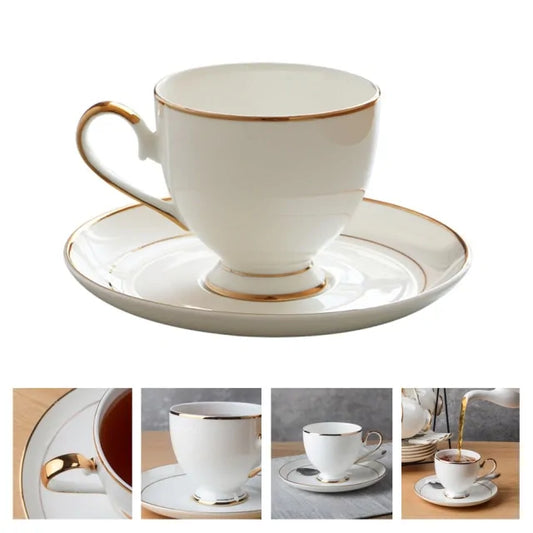 European Royal Bone China Tea Cup & Saucer Set – Vintage Elegance