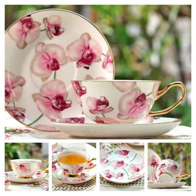 European Royal Bone China Tea Cup & Saucer Set – Vintage Elegance