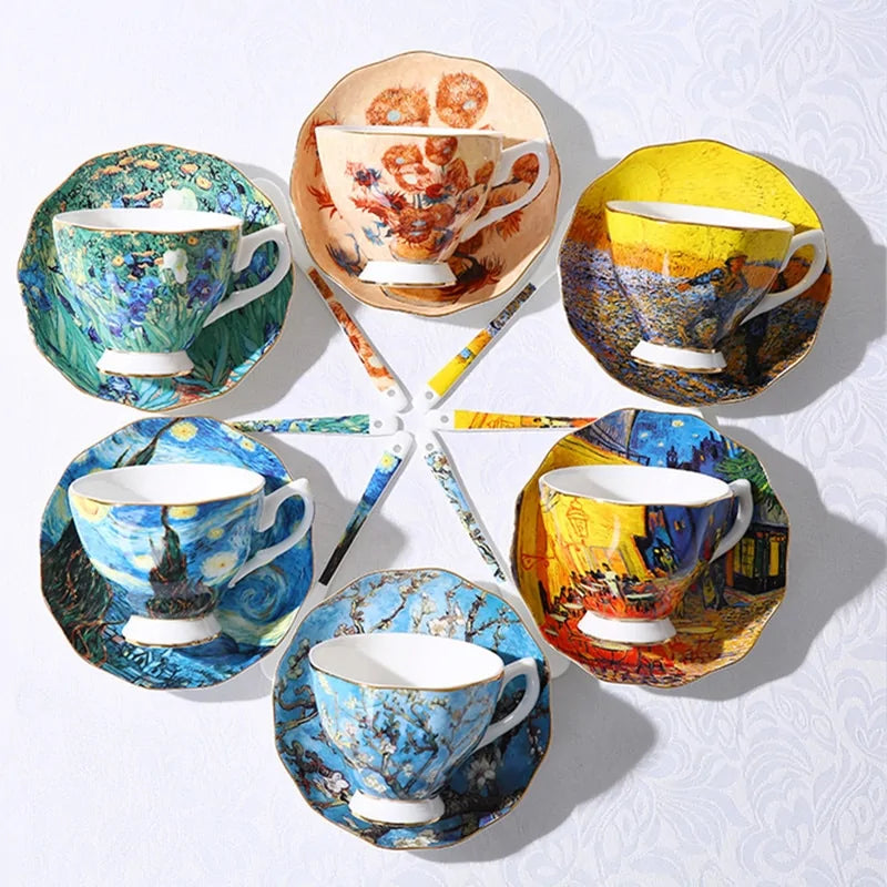 Vincent-Inspired Coffee & Tea Cups – Van Gogh Edition