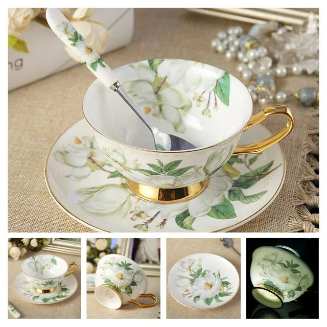 European Royal Bone China Tea Cup & Saucer Set – Vintage Elegance