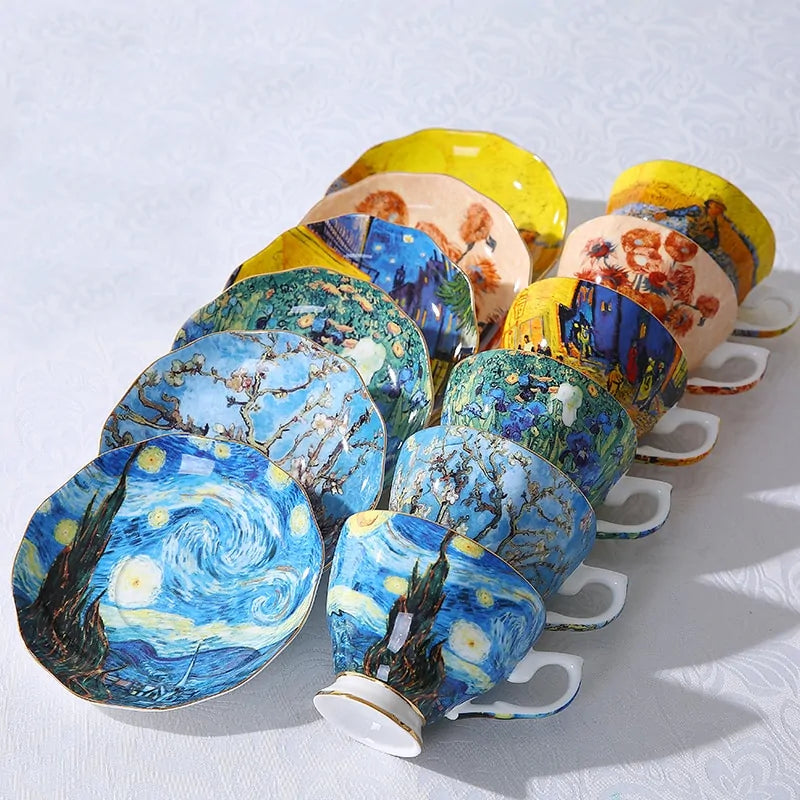 Vincent-Inspired Coffee & Tea Cups – Van Gogh Edition