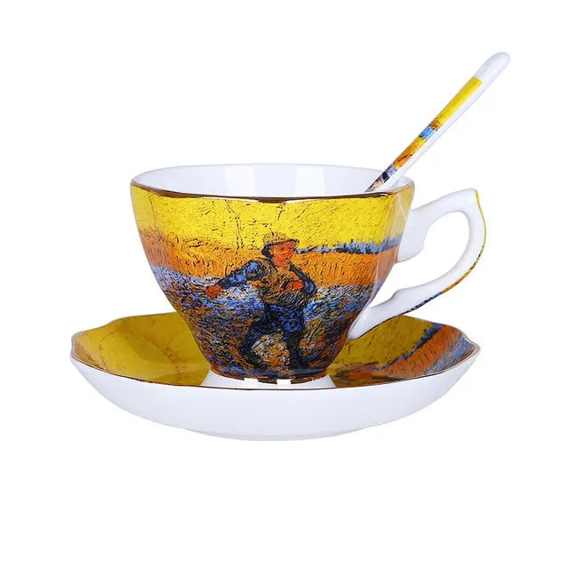 Vincent-Inspired Coffee & Tea Cups – Van Gogh Edition