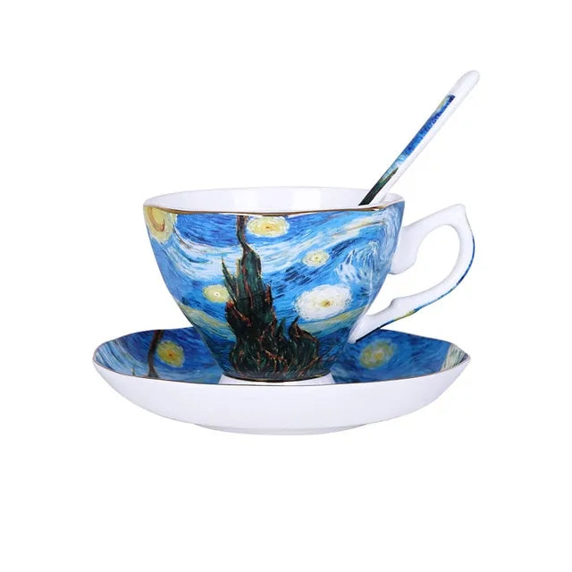 Vincent-Inspired Coffee & Tea Cups – Van Gogh Edition